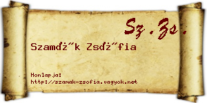 Szamák Zsófia névjegykártya